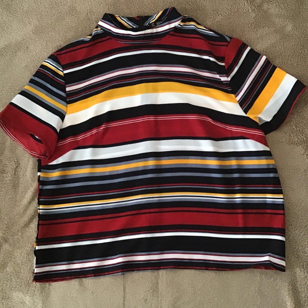 Multi-colored shortsleeved top
